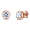 Thumbnail Image 2 of Certified Round-Cut Diamond Bezel-Set Solitaire Stud Earrings 1 ct tw 14K Rose Gold (I1/I)
