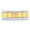 Thumbnail Image 3 of Men's Hammered Rope-Twist Wedding Band 14K Two-Tone Gold