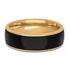 Thumbnail Image 3 of Men's Black Ceramic Stripe Wedding Band 14K Yellow Gold 7mm