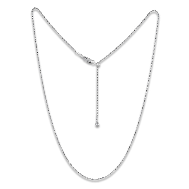 Main Image 4 of Solid Diamond-Cut Rope Chain Necklace 1.3mm Sterling Silver 24"