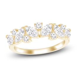 Marquise & Round-Cut Lab-Grown Diamond Ring 1-1/2 ct tw 14K Yellow Gold