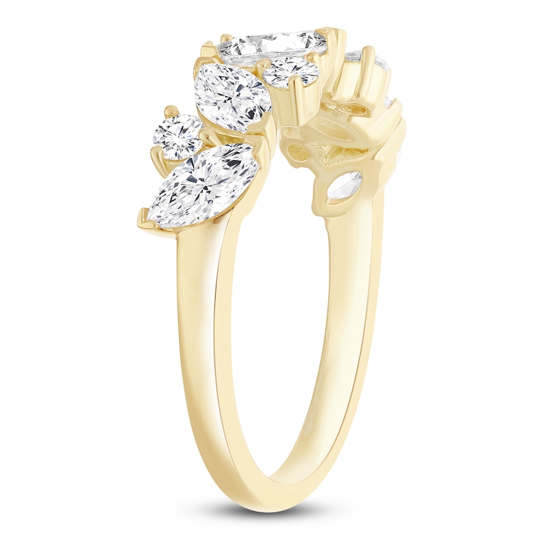 Main Image 2 of Marquise & Round-Cut Lab-Grown Diamond Ring 1-1/2 ct tw 14K Yellow Gold