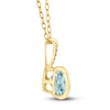 Thumbnail Image 2 of Cushion-Cut Natural Sky Blue Topaz & Diamond Accent Necklace 14K Yellow Gold 18"