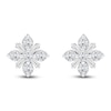 Thumbnail Image 1 of Baguette & Round-Cut Lab-Grown Diamond Snowflake Stud Earrings 1 ct tw 14K White Gold