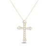 Thumbnail Image 2 of Baguette & Round-Cut Lab-Grown Diamond Cross Necklace 2 ct tw 14K Yellow Gold 18"