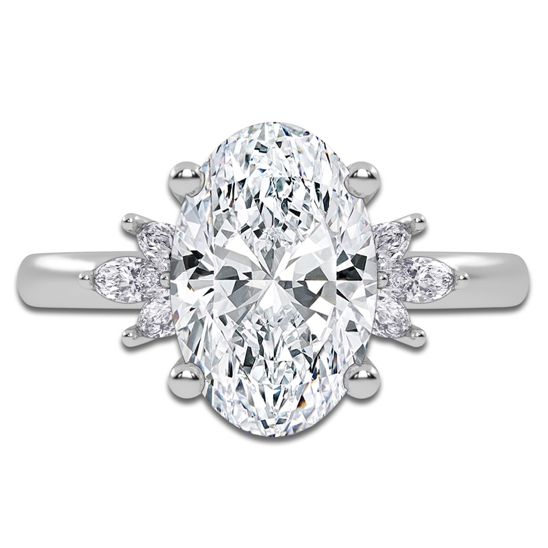 Main Image 3 of Oval-Cut Created By Jared Studio Lab-Created Diamond Engagement Ring 3-1/6 ct tw 14K White Gold