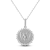Thumbnail Image 1 of Diamond Zodiac Capricorn Medallion Necklace 1/3 ct tw Sterling Silver 18"