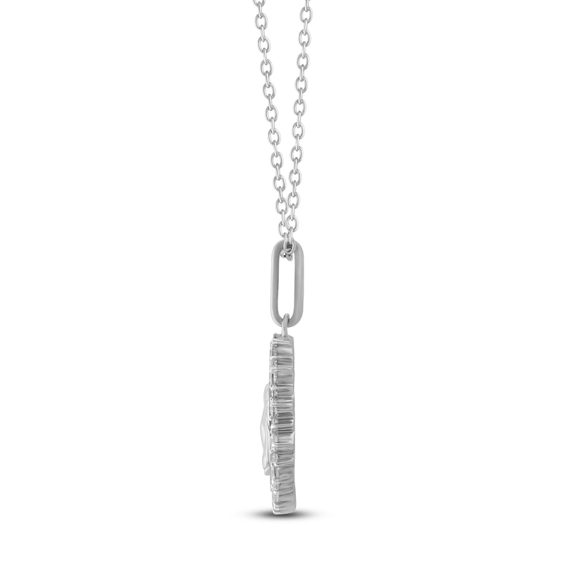Main Image 3 of Diamond Zodiac Capricorn Medallion Necklace 1/3 ct tw Sterling Silver 18"
