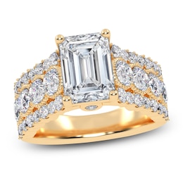 Emerald-Cut Created By Jared Studio Lab-Grown Diamond Engagement Ring 3-3/4 ct tw 14K Yellow Gold