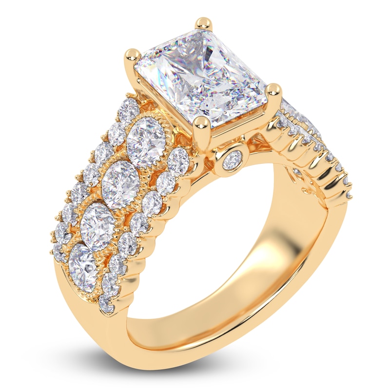 Main Image 2 of Emerald-Cut Created By Jared Studio Lab-Grown Diamond Engagement Ring 3-3/4 ct tw 14K Yellow Gold