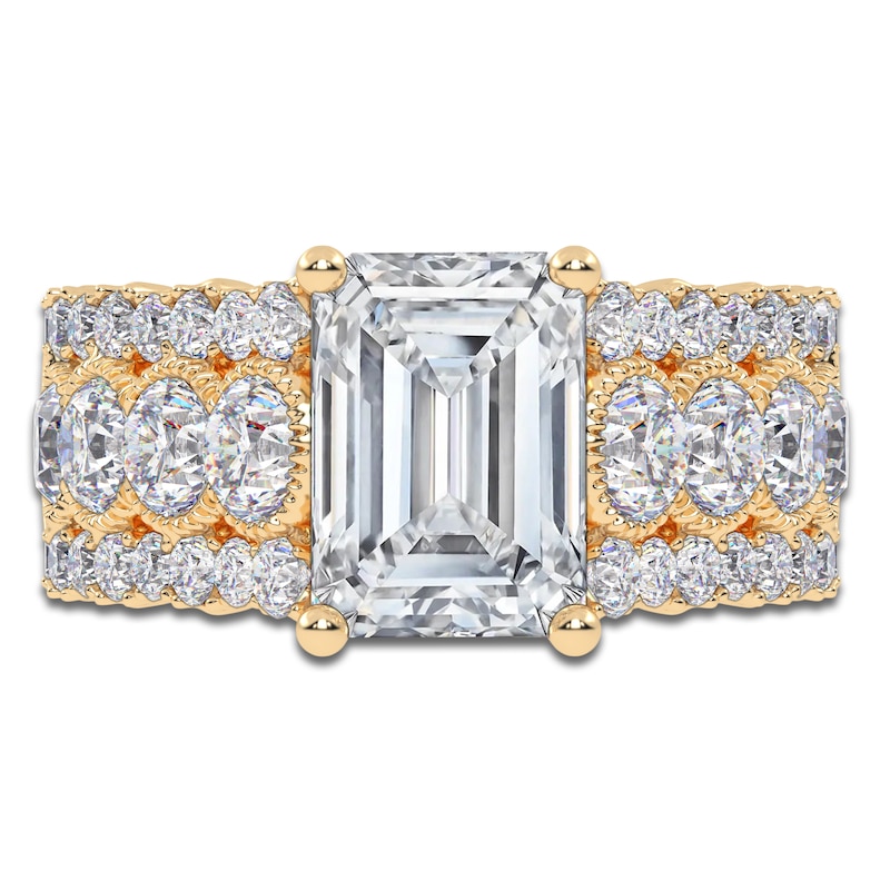 Main Image 3 of Emerald-Cut Created By Jared Studio Lab-Grown Diamond Engagement Ring 3-3/4 ct tw 14K Yellow Gold