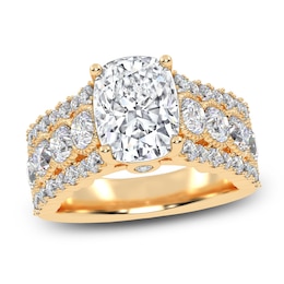 Elongated Cushion-Cut Created By Jared Studio Lab-Grown Diamond Engagement Ring 3-3/4 ct tw 14K Yellow Gold