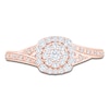 Thumbnail Image 3 of Multi-Diamond Cushion Halo Promise Ring 1/3 ct tw 10K Rose Gold