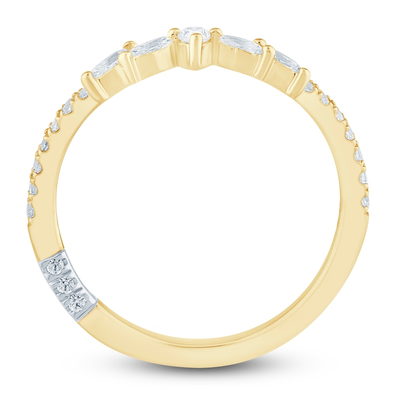 Main Image 4 of Pnina Tornai Pear, Marquise & Round-Cut Diamond Contour Wedding Band 1/3 ct tw 14K Yellow Gold