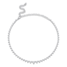 Shy Creation Diamond Graduated Triangle Necklace 3-7/8 ct tw 14K White Gold 18" SC55023099