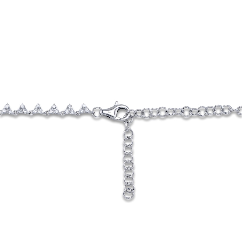 Main Image 3 of Shy Creation Diamond Graduated Triangle Necklace 3-7/8 ct tw 14K White Gold 18" SC55023099