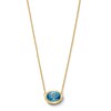 Thumbnail Image 1 of Jared Design House Oval-Cut Natural London Blue Topaz Necklace 14K Yellow Gold 19"