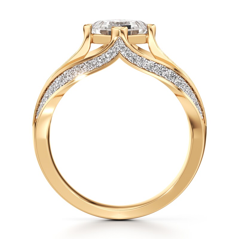Main Image 2 of J'Lure Lab-Grown Diamond Carre Step-Cut Engagement Ring 1-3/8 ct tw 18K Yellow Gold