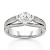 Thumbnail Image 1 of J'Lure Lab-Grown Diamond Oval Step-Cut Engagement Ring 1-3/8 ct tw 18K White Gold