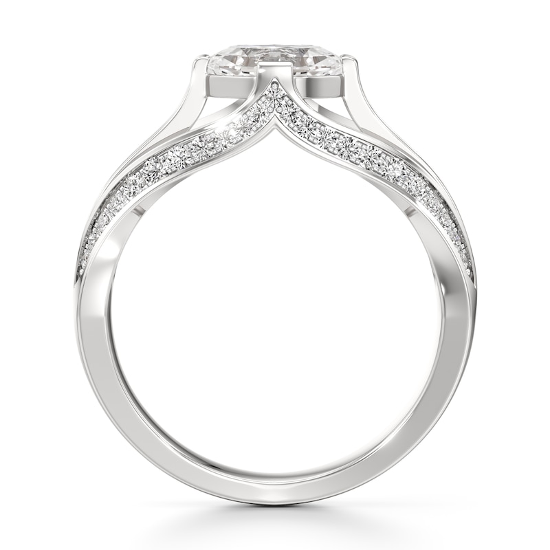 Main Image 2 of J'Lure Lab-Grown Diamond Oval Step-Cut Engagement Ring 1-3/8 ct tw 18K White Gold