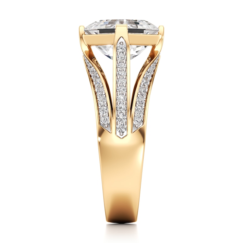 Main Image 3 of J'Lure Lab-Grown Diamond Square-Emerald Step-Cut Engagement Ring 3-1/2 ct tw 18K Yellow Gold