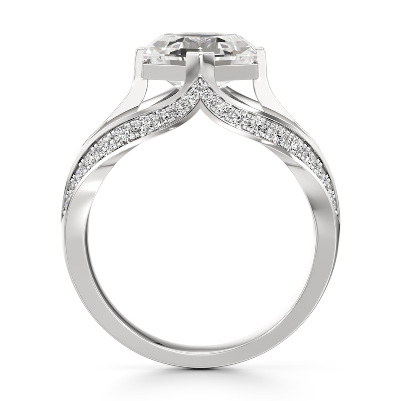 Main Image 2 of J'Lure Lab-Created Diamond Hexagon Step-Cut Engagement Ring 3-1/2 ct tw 18K White Gold