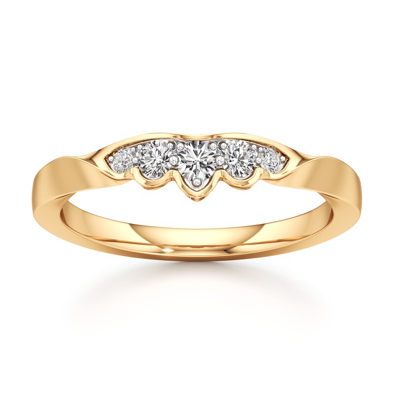 Main Image 1 of J'Lure Lab-Grown Diamond Scalloped Wedding Band 1/5 ct tw 18K Yellow Gold