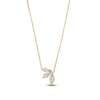 Thumbnail Image 1 of J'Lure Kite Step-Cut Lab-Grown Diamond Three-Stone Necklace 3-1/2 ct tw 14K Yellow Gold 18"