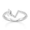 Thumbnail Image 1 of J'Lure Leaf Step-Cut Lab-Grown Diamond Contour Wedding Band 3/8 ct tw 18K White Gold