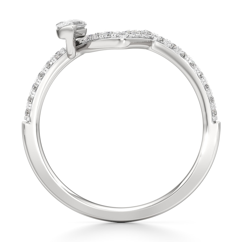 Main Image 2 of J'Lure Leaf Step-Cut Lab-Grown Diamond Contour Wedding Band 3/8 ct tw 18K White Gold