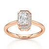Thumbnail Image 1 of J'Lure Imperial-Emerald Step-Cut Lab-Grown Diamond Half-Halo Engagement Ring 1 ct tw 18K Rose Gold