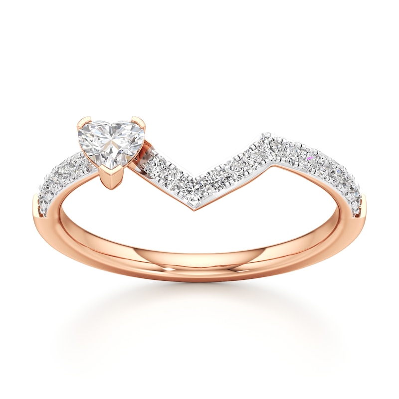 Main Image 1 of J'Lure Heart Brilliant-Cut Lab-Grown Diamond Contour Wedding Band 3/8 ct tw 18K Rose Gold