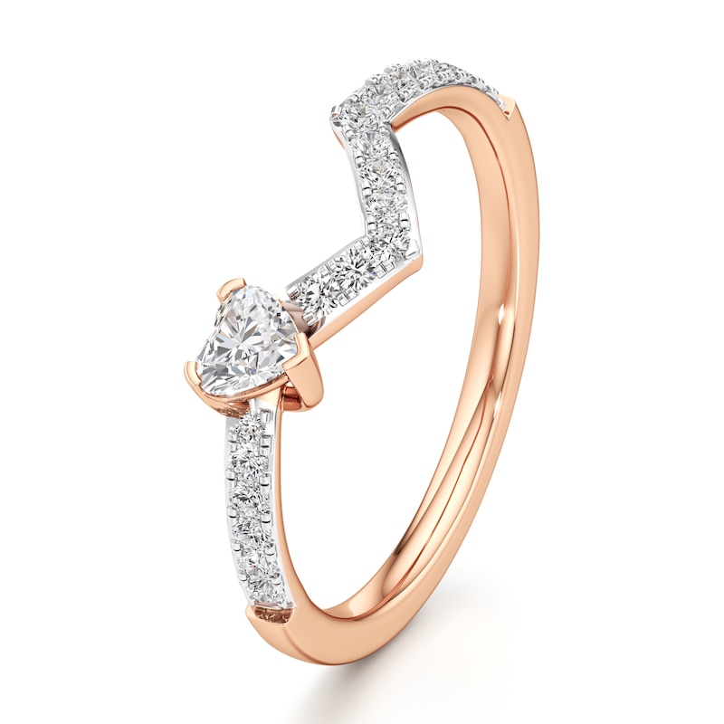 Main Image 4 of J'Lure Heart Brilliant-Cut Lab-Grown Diamond Contour Wedding Band 3/8 ct tw 18K Rose Gold