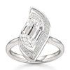 Thumbnail Image 1 of J'Lure Leaf Step-Cut Lab-Grown Diamond Half-Halo Engagement Ring 3-1/6 ct tw 18K White Gold