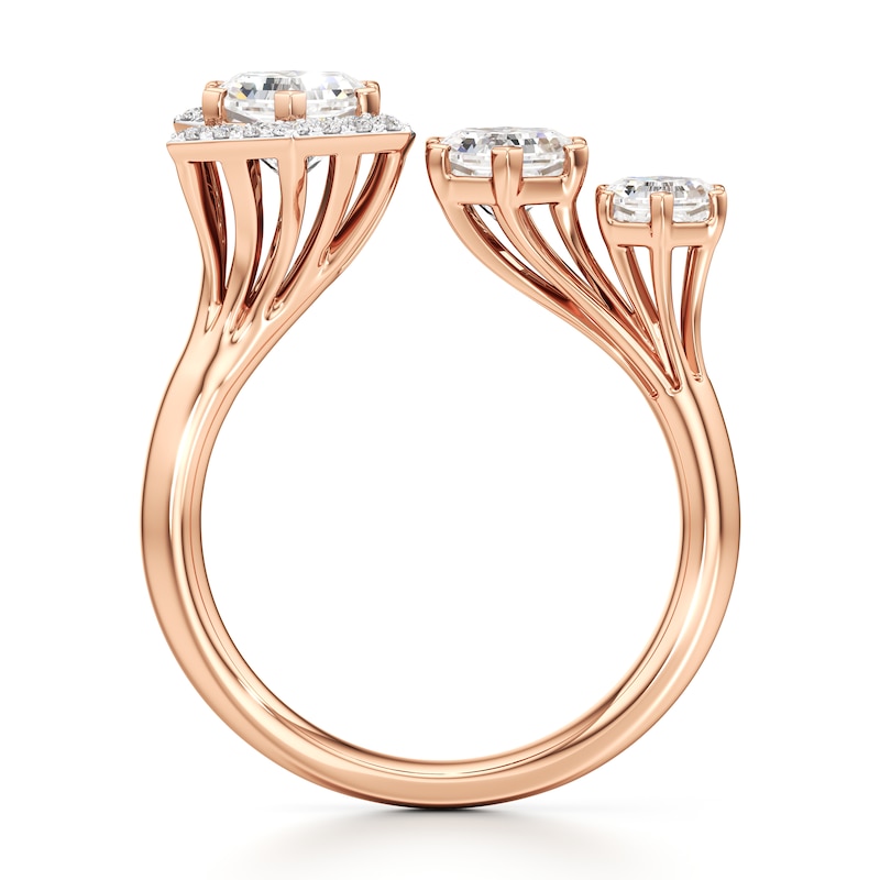 Main Image 2 of J'Lure Hexagon Brilliant-Cut Lab-Created Diamond Engagement Ring 2-1/6 ct tw 18K Rose Gold