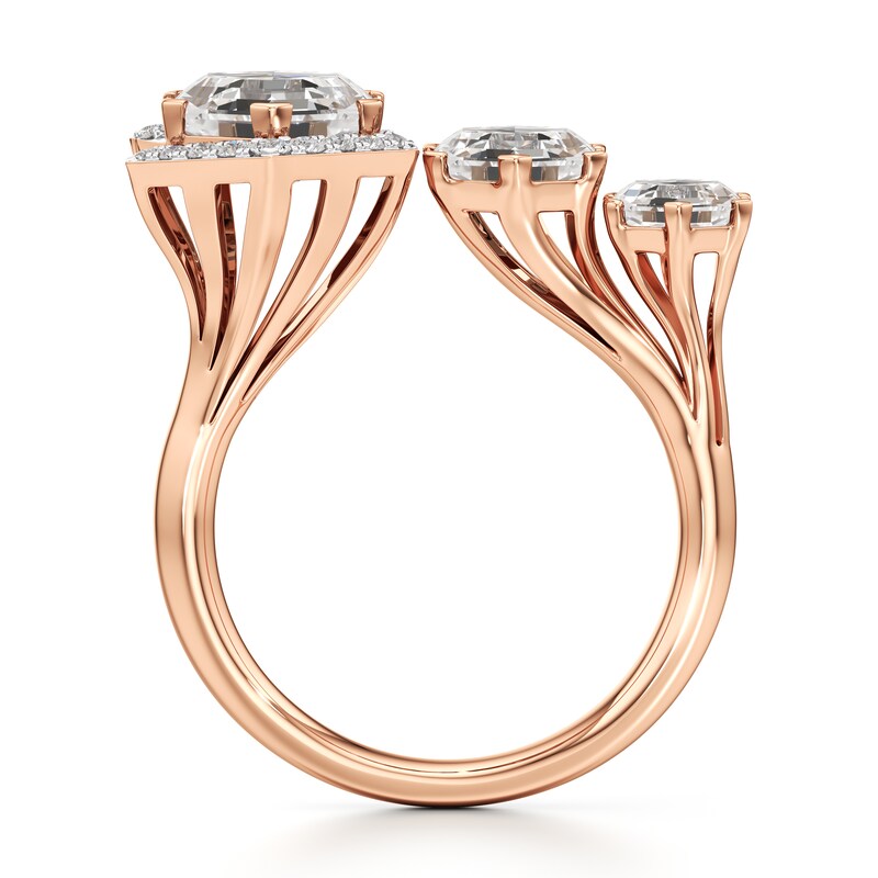 Main Image 2 of J'Lure Hexagon Step-Cut Lab-Grown Diamond Engagement Ring 3-5/8 ct tw 18K Rose Gold
