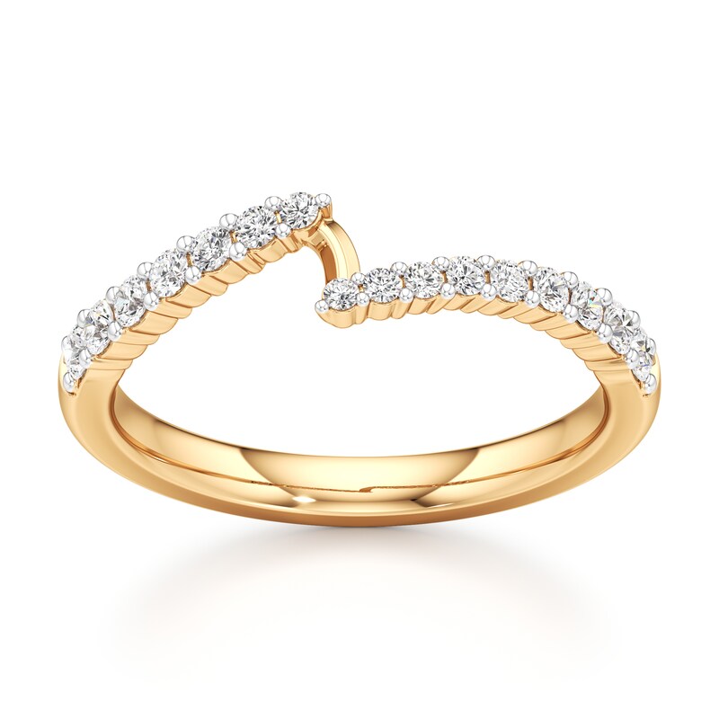 Main Image 1 of J'Lure Lab-Grown Diamond Contour Wedding Band 1/3 ct tw 18K Yellow Gold