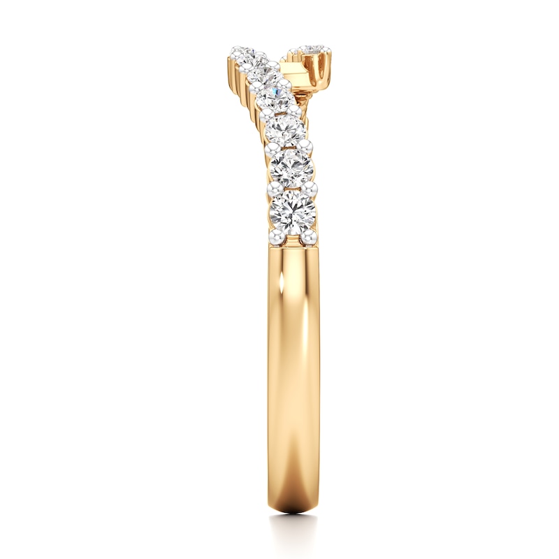 Main Image 3 of J'Lure Lab-Grown Diamond Contour Wedding Band 1/3 ct tw 18K Yellow Gold