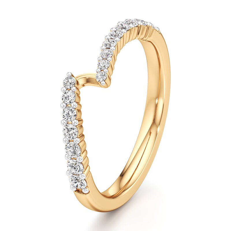 Main Image 4 of J'Lure Lab-Grown Diamond Contour Wedding Band 1/3 ct tw 18K Yellow Gold