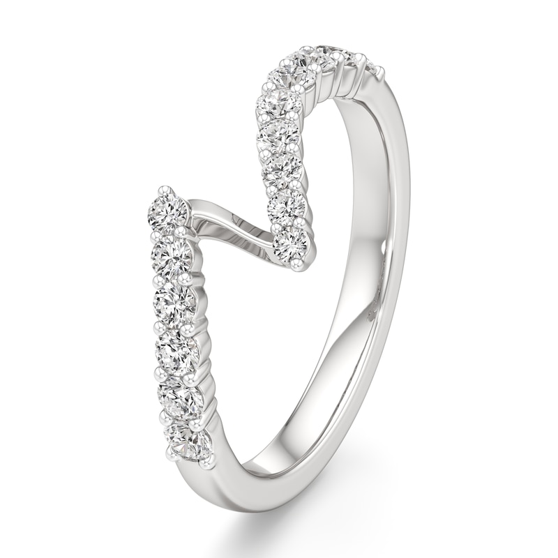 Main Image 4 of J'Lure Lab-Grown Diamond Contour Wedding Band 3/8 ct tw 18K White Gold