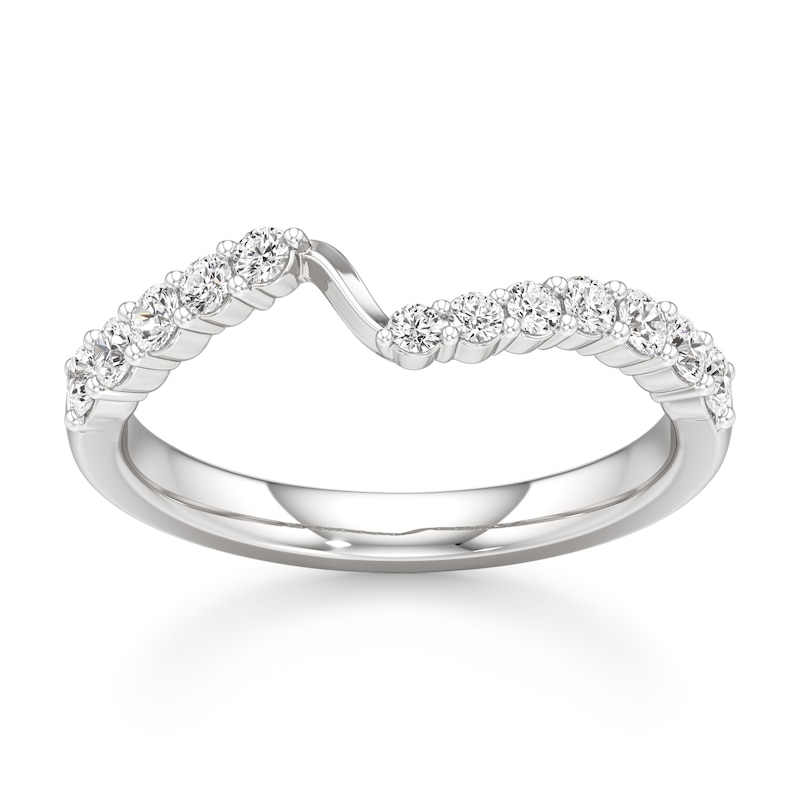 Main Image 1 of J'Lure Lab-Grown Diamond Contour Wedding Band 3/8 ct tw 18K White Gold