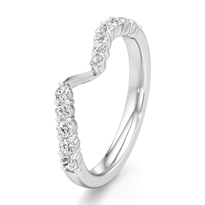 Main Image 4 of J'Lure Lab-Grown Diamond Contour Wedding Band 3/8 ct tw 18K White Gold