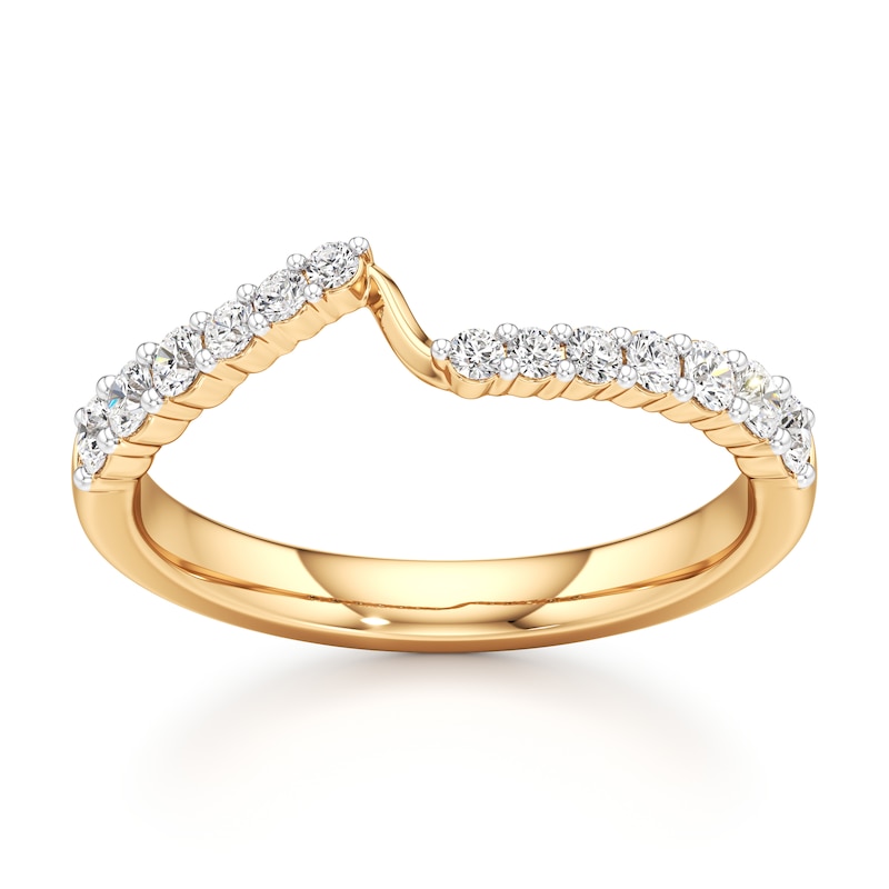 Main Image 1 of J'Lure Lab-Created Diamond Contour Wedding Band 3/8 ct tw 18K Yellow Gold