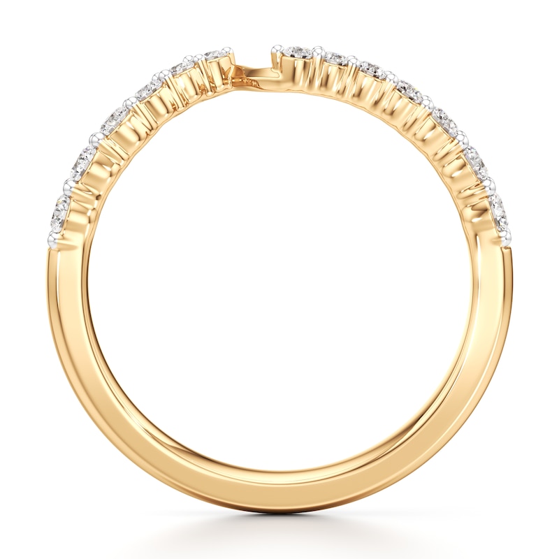 Main Image 2 of J'Lure Lab-Created Diamond Contour Wedding Band 3/8 ct tw 18K Yellow Gold