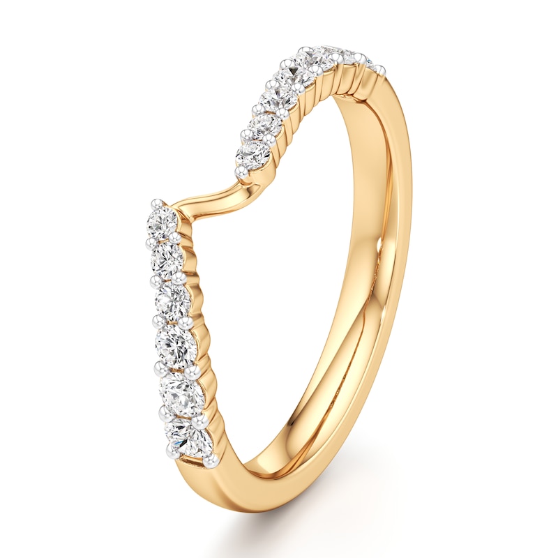 Main Image 4 of J'Lure Lab-Created Diamond Contour Wedding Band 3/8 ct tw 18K Yellow Gold