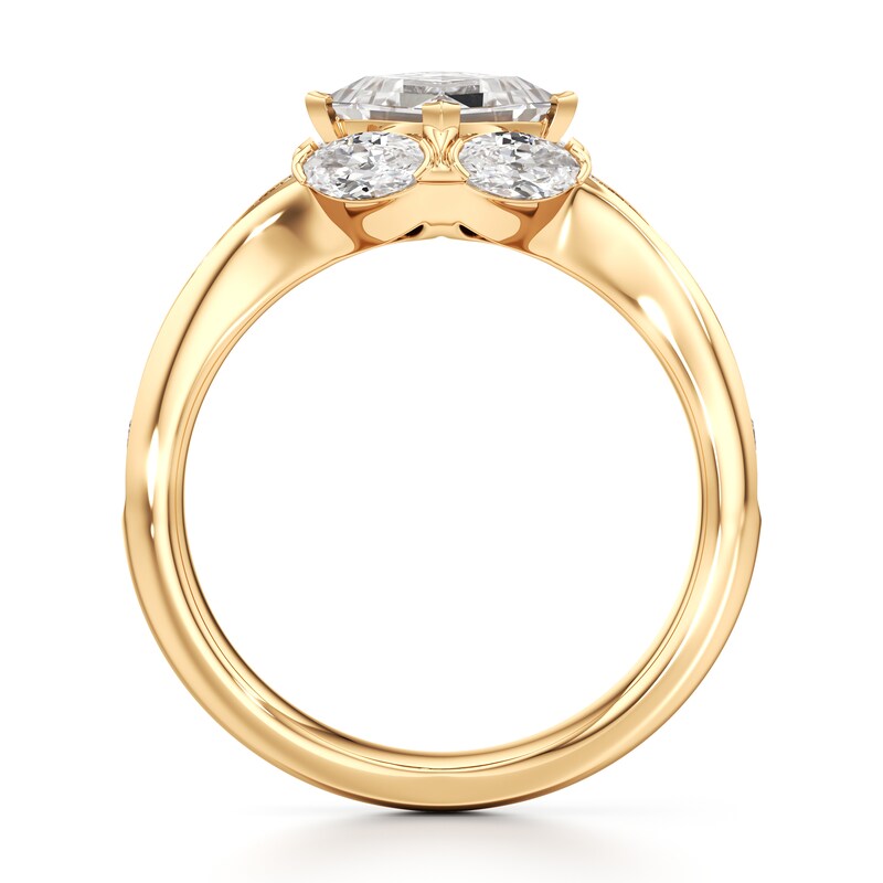 Main Image 2 of J'Lure Carre Step-Cut Lab-Grown Diamond Engagement Ring 1-5/8 ct tw 18K Yellow Gold