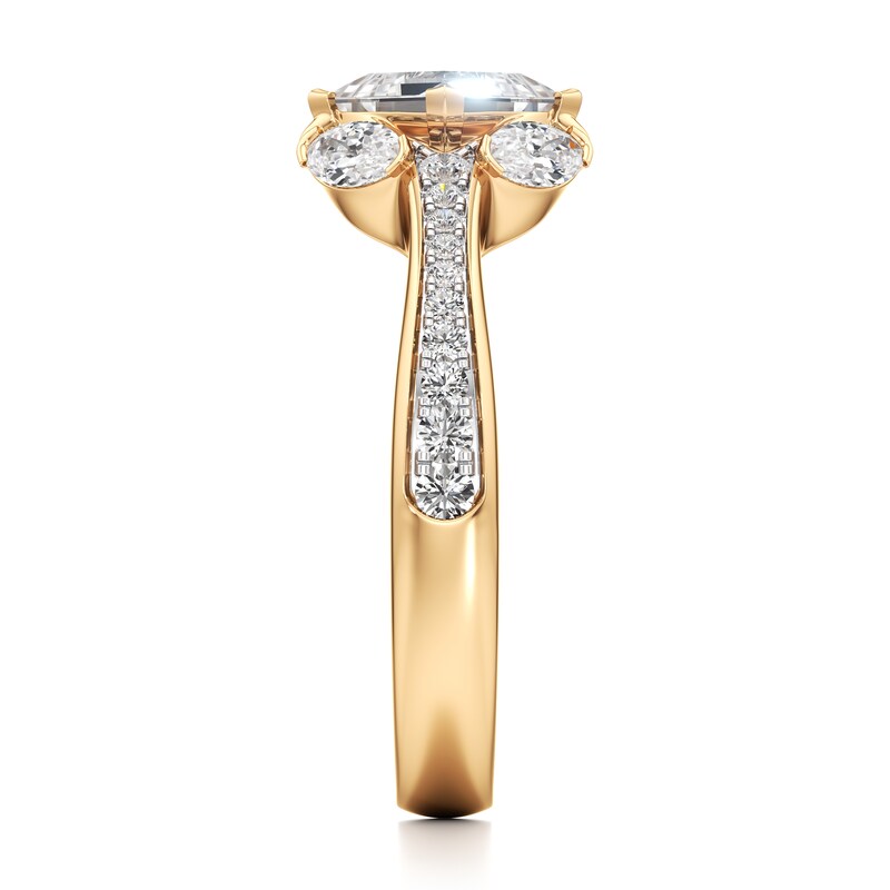 Main Image 3 of J'Lure Carre Step-Cut Lab-Grown Diamond Engagement Ring 1-5/8 ct tw 18K Yellow Gold