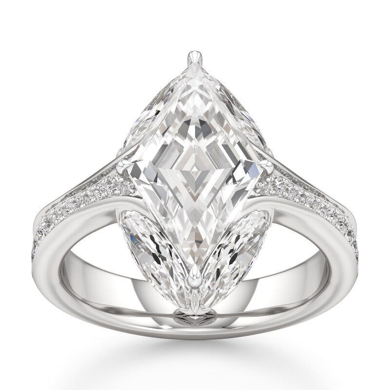 Main Image 1 of J'Lure Lozenge Step-Cut Lab-Grown Diamond Engagement Ring 4-3/4 ct tw 18K White Gold