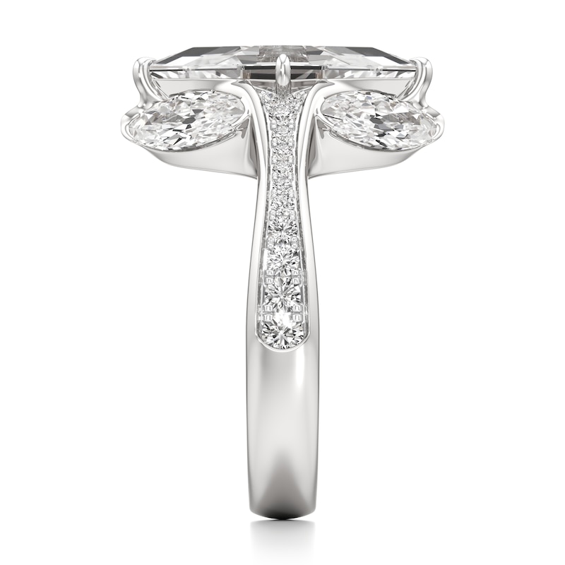 Main Image 3 of J'Lure Lozenge Step-Cut Lab-Grown Diamond Engagement Ring 4-3/4 ct tw 18K White Gold