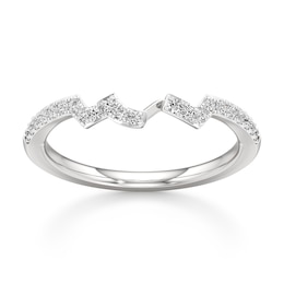 J'Lure Lab-Grown Diamond Angled Contour Wedding Band 1/6 ct tw 18K White Gold